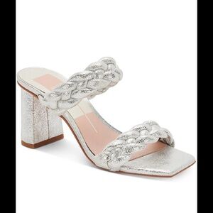 Dolce Vita Silver Braided Block Heels